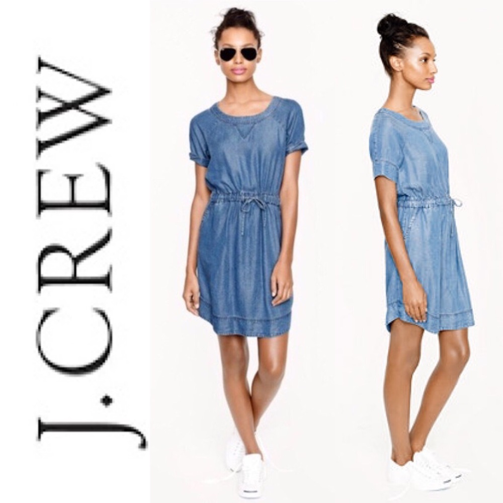 J.Crew Chambray Drawstring Dress